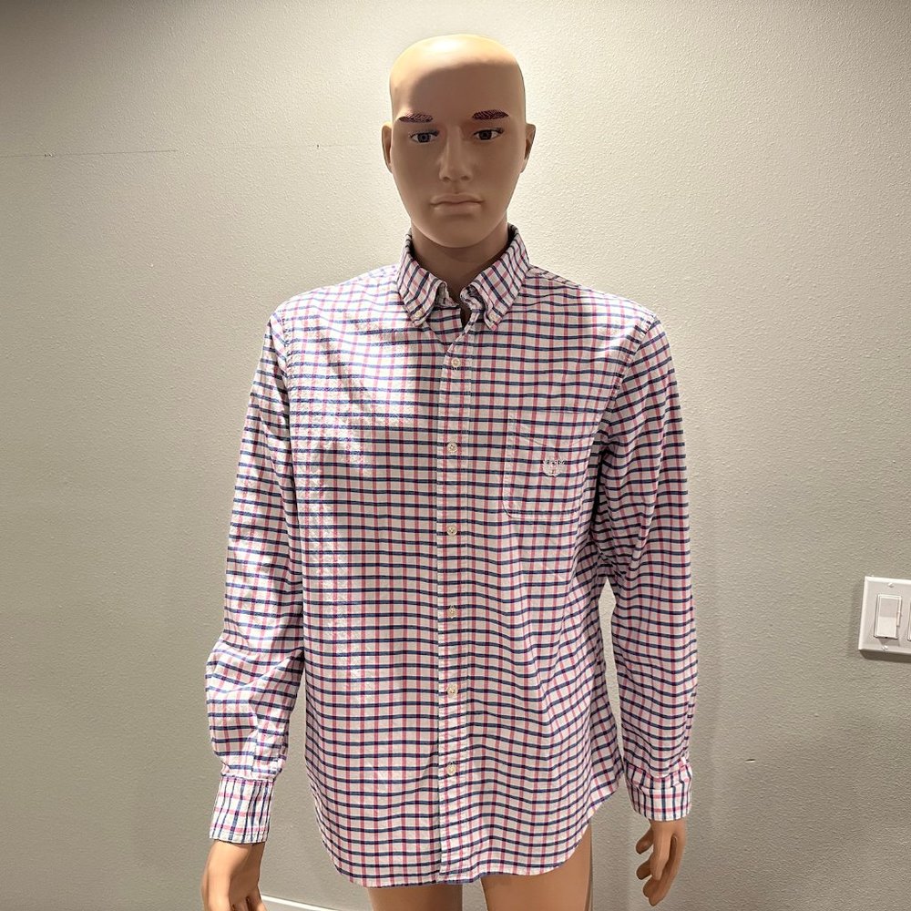 Chaps Oxford Pink Plaid Shirt